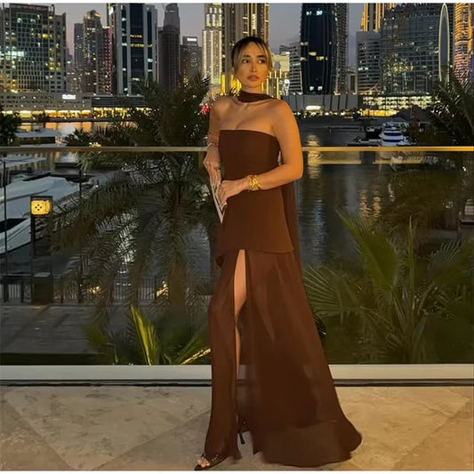 Elegant Women'S Strapless Ribbon Long Dress Vintage Mesh Patchwork Corset Maxi Dresses Summer Evening Wedding Guest White Yellow