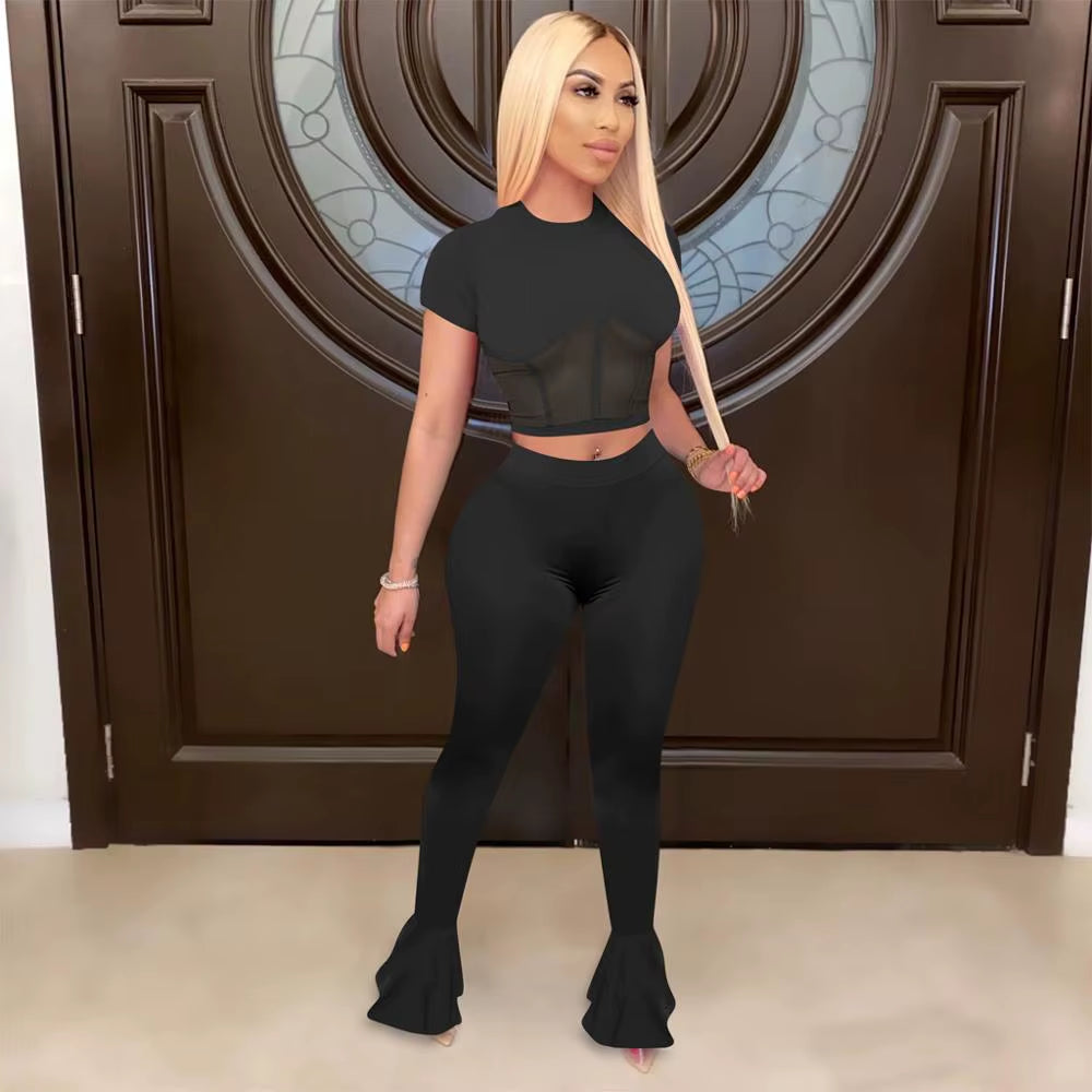 2 Piece Set Women Two Piece Set Summer Clothes Crop Top Pants Two Pieces Sets Women Outfits Sexy