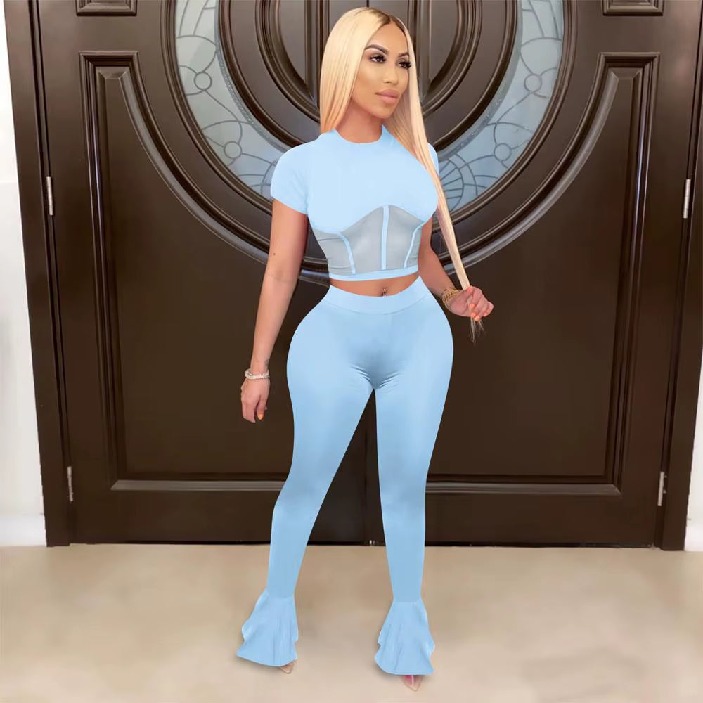 2 Piece Set Women Two Piece Set Summer Clothes Crop Top Pants Two Pieces Sets Women Outfits Sexy